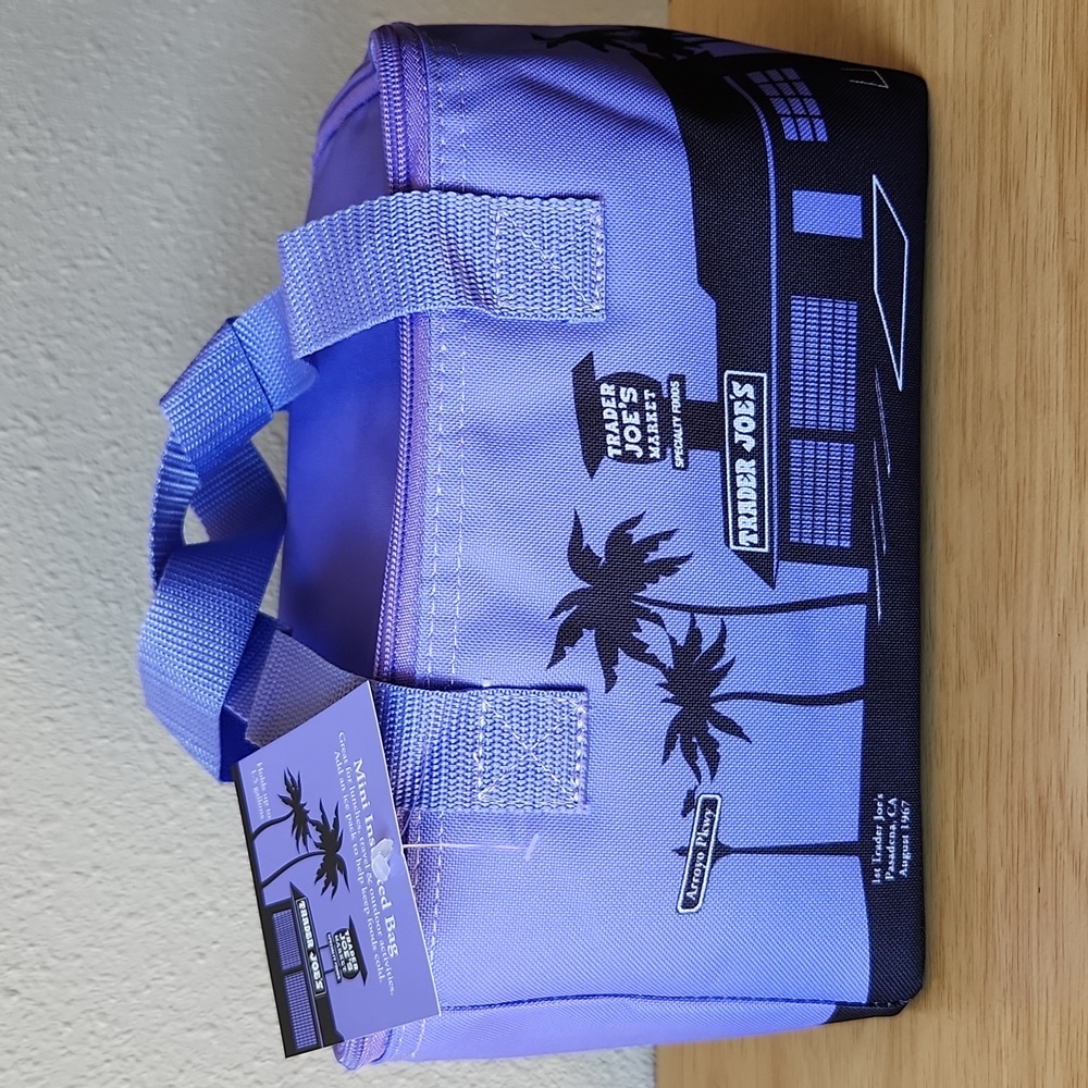 Trader Joe’s Purple Mini Cooler Insulated Bag Lunch Box NWT
